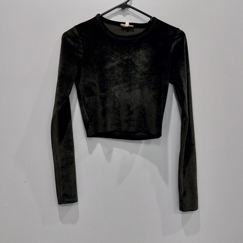Aritzia Wilfred Free Cropped Velvet Georgia Top